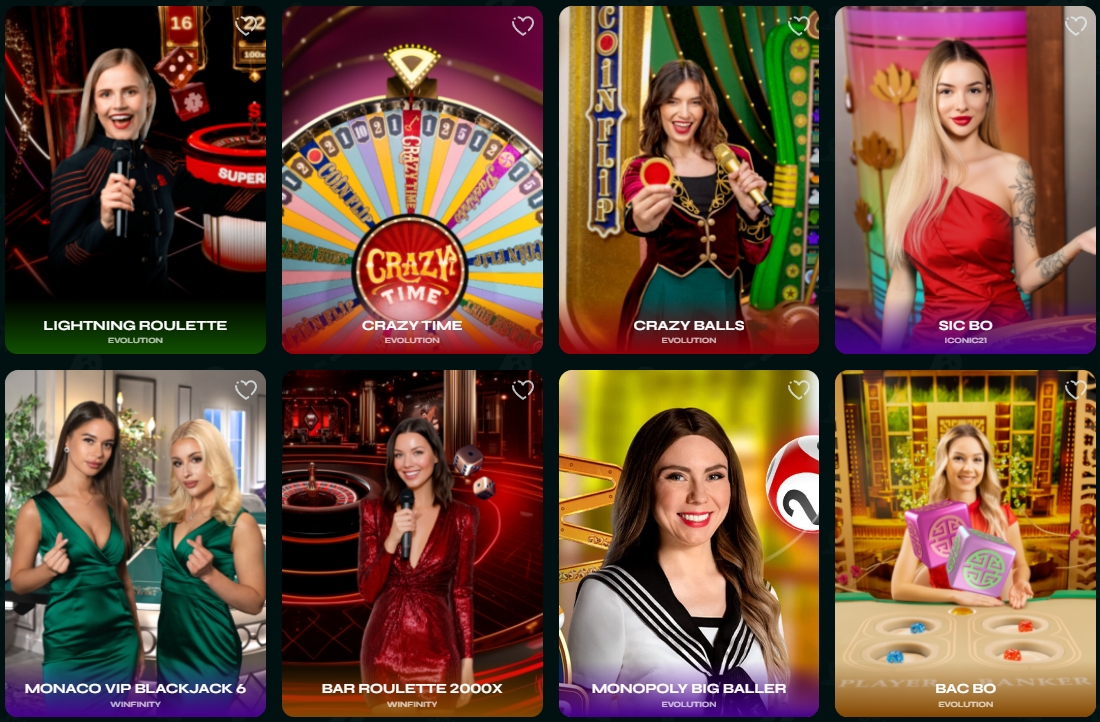 Selezione di giochi live con croupier reali Selezione di giochi live Savaspin con croupier dal vivo, ruote premio, dadi e tavoli da casinò professionali